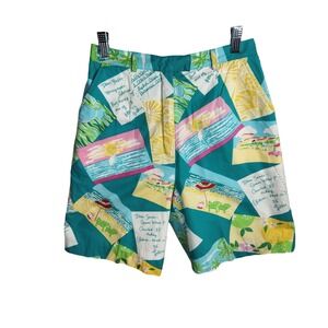 Lilly Pulitzer Vintage Postcard Print Bermuda Shorts Women's Size 6 Cotton Lined